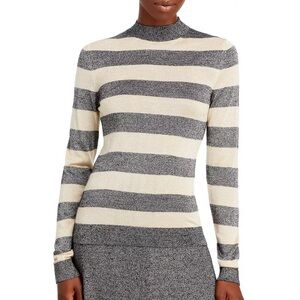 HUGO BOSS Fiorelly Striped Mock Neck Sweater Size XL